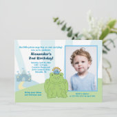 Frosch Prince Boys Birthday Einladung Vorlage (Stehend Vorderseite)