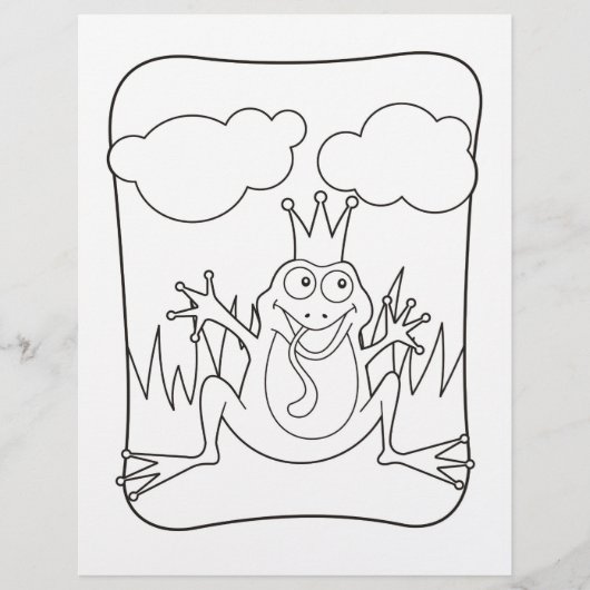 Frosch Prince Coloring Book Page (Vorderseite)