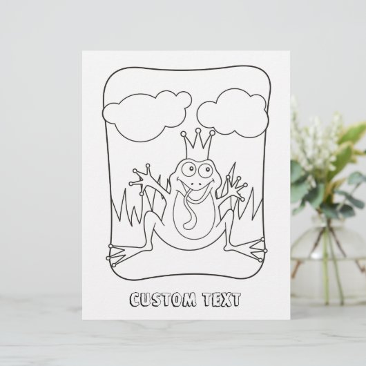 Frosch Prince Coloring Book Page (Stehend Vorderseite)