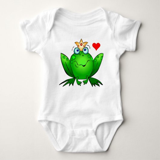Frosch Prince Crown Herz Niedlicher Cartoon Baby Strampler (Vorderseite)