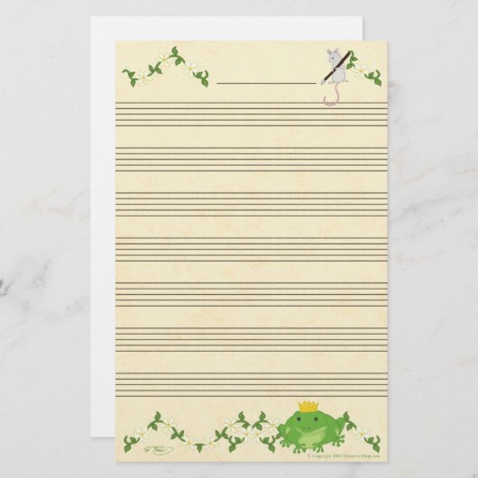 Frosch Prince & Mouse - Manuskript-Papier Briefpapier (Vorne/Hinten)