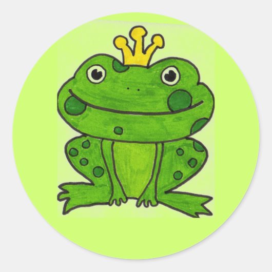 Frosch-Prince Runder Aufkleber (Vorderseite)
