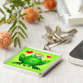 Frosch-Prinz Crown und Herz-Grün Schlüsselanhänger (Seite)