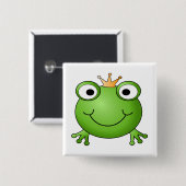 Frosch-Prinz. Glücklicher Frosch Button (Vorne & Hinten)
