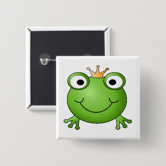 Frosch-Prinz. Glücklicher Frosch Button (Vorne & Hinten)