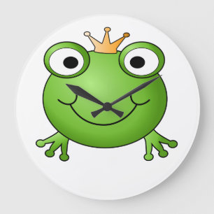 Frosch-Prinz. Glücklicher Frosch Große Wanduhr