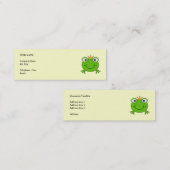 Frosch-Prinz. Lächelnder Frosch mit einer Krone Mini Visitenkarte (Vorne/Hinten)