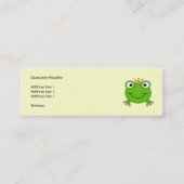 Frosch-Prinz. Lächelnder Frosch mit einer Krone Mini Visitenkarte (Rückseite)