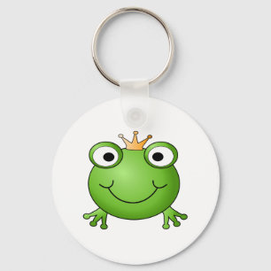 Frosch-Prinz. Lächelnder Frosch mit einer Krone Schlüsselanhänger