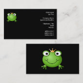 Frosch-Prinz. Lächelnder Frosch mit einer Krone Visitenkarte (Vorne/Hinten)