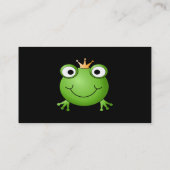 Frosch-Prinz. Lächelnder Frosch mit einer Krone Visitenkarte (Rückseite)