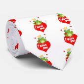 Frosch-Prinz On A Red Heart Krawatte (Gerollt)