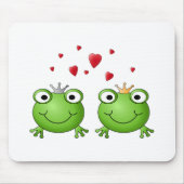 Frosch-Prinz und Frosch-Prinzessin, mit Herzen Mousepad (Vorne)