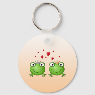 Frosch-Prinz und Frosch-Prinzessin, mit Herzen Schlüsselanhänger
