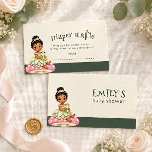 Frosch-Prinzessin-Baby-Shower-Windel-Raffle-Einlag Begleitkarte