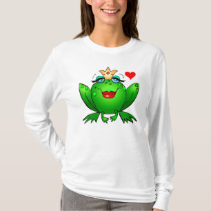Frosch-Prinzessin mit Herz-reizend Dame Frog T-Shirt