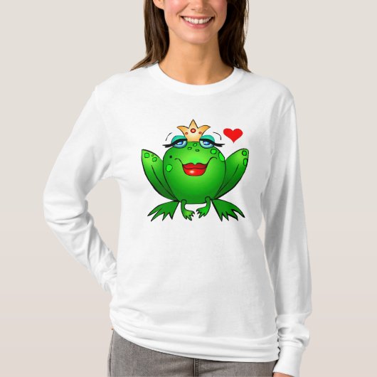 Frosch-Prinzessin mit Herz-reizend Dame Frog T-Shirt (Vorderseite)