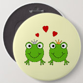Frosch-Prinzessin und Frosch-Prinz, mit Herzen Button (Vorne & Hinten)