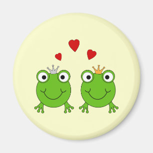 Frosch-Prinzessin und Frosch-Prinz, mit Herzen Magnet