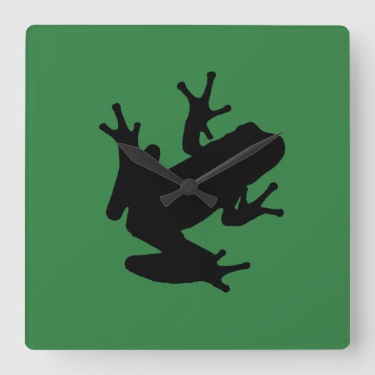 Frosch Quadratische Wanduhr (Vorderseite)