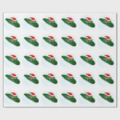 Frosch rast durch den Schnee Geschenkpapier (Flach)