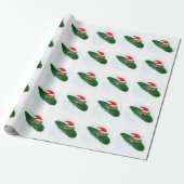 Frosch rast durch den Schnee Geschenkpapier (Ungerollt)