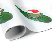 Frosch rast durch den Schnee Geschenkpapier (Rolleneckpunkt)