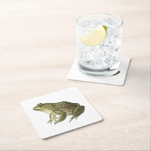 Frosch Rechteckiger Pappuntersetzer (Vor Ort)