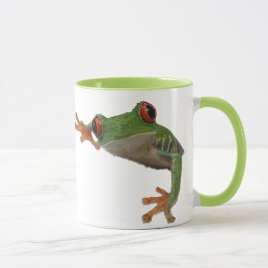 Frosch Red Mit Augen Green Mattiert Glass Coffee T Tasse (Rechts)