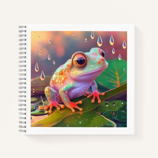 Frosch-Regenabdeckung Notizblock (Vorderseite)