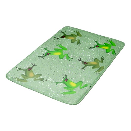 Frosch Regentropfen Abstrakt Badematte (Schrägansicht)