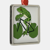 Frosch-Reitfahrrad mit Lilien-Auflage-Rädern Silbernes Ornament (Rechts)
