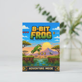 Frosch, Retro-8-Bit-Pixelkunst Postkarte (Stehend Vorderseite)