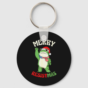 Frosch Retro Frohe Resistmas Lustige Politische We Schlüsselanhänger