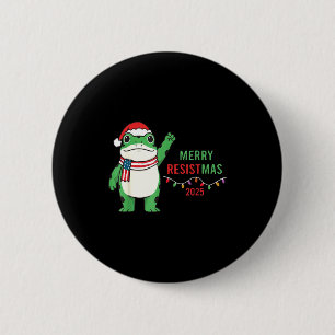 Frosch Retro Frohe Resistmas Lustiger Litical Weih Button