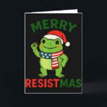 Frosch Retro Fröhliche Resistmas Lustige Politisch Karte<br><div class="desc">Frosch Retro Fröhliche Resistmas Lustige Politische Weihnachten _1</div>