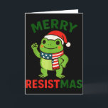 Frosch Retro Fröhliche Resistmas Lustige Politisch Karte<br><div class="desc">Frosch Retro Fröhliche Resistmas Lustige Politische Weihnachten _1</div>