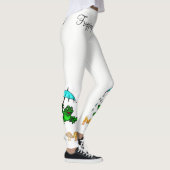 Frosch Ribbit Mushroom Weiße Leggings (Rechts)