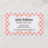 Frosch; Rosa u. korallenrote Tupfen Visitenkarte (Rückseite)