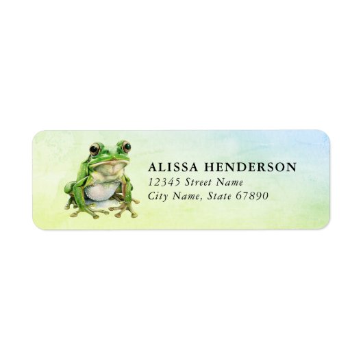 Frosch-Rücksendeadressen-Aufkleber (Vorne)