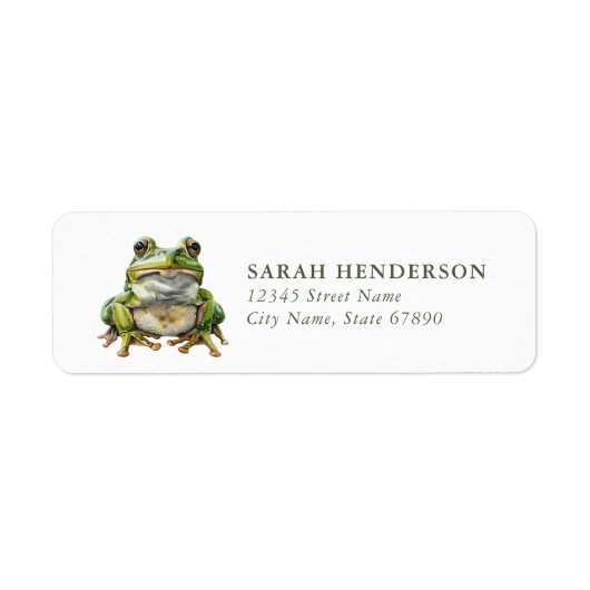 Frosch-Rücksendeadressen-Aufkleber (Vorne)