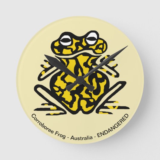 Frosch Runde Wanduhr (Vorderseite)