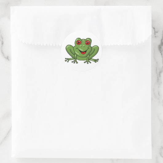 Frosch Runder Aufkleber (Tasche)