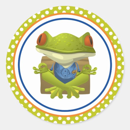 Frosch Runder Aufkleber (Vorderseite)