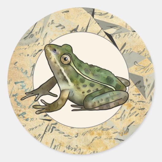 Frosch  runder aufkleber (Vorderseite)