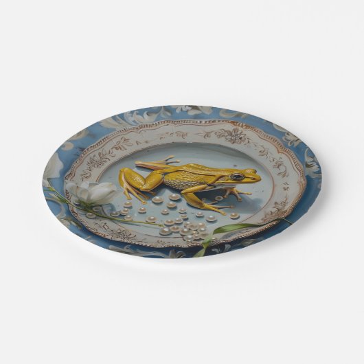 Frosch - Rundpapier-Teller Pappteller (Schrägansicht)