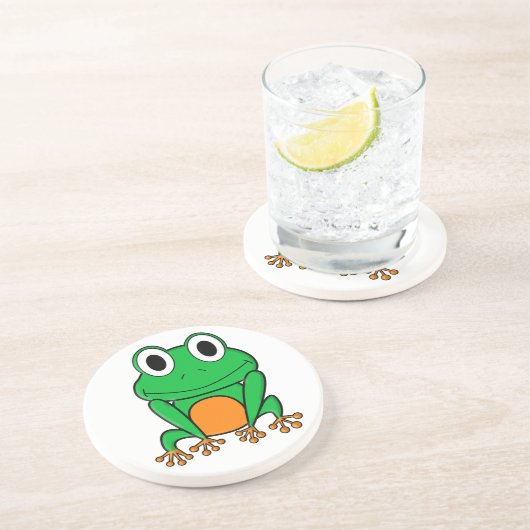 Frosch Sandstein Untersetzer (Seite)