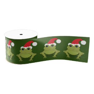 Frosch Santa Green Weihnachten Ripsband
