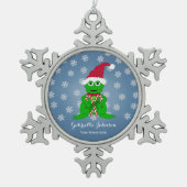 Frosch Schneeflocken Zinn-Ornament (Vorderseite)