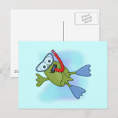 Frosch Schnorkeler T - Shirt und Geschenke Postkarte (Vorne/Hinten)